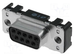 D-Sub; PIN: 9; socket; female; PCB snap-in; straight; THT; M3