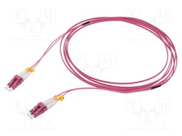 Fiber patch cord; OM4; LC/UPC,both sides; 7.5m; LSZH; pink
