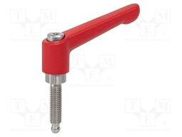 Lever; adjustable; Thread len: 25mm; Lever length: 63mm; Body: red