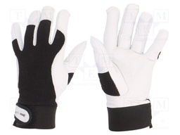 Protective gloves; Size: 8; black; natural leather