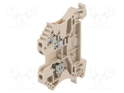 Splice terminal: rail; 2.5mm2; ways: 1; terminals: 3; beige; TS35
