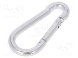 Snap hook; steel; for rope; 40mm; zinc; Size: 4mm