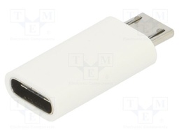 Adapter; white; USB B micro plug,USB C socket