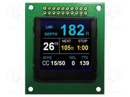 Display: OLED; matrix; 128x128; Dim: 45x52x5.1mm; 2x10; -30÷70°C
