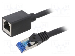 Extender RJ45; S/FTP; 6a; Cu; LSZH; black; 1m; 26AWG