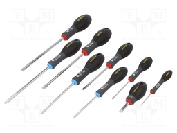 Kit: screwdrivers; Pcs: 9; Pozidriv®,slot; Series: FATMAX®