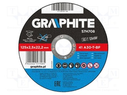 Cutting wheel; Ø: 125mm; Øhole: 22.2mm; Disc thick: 2.5mm