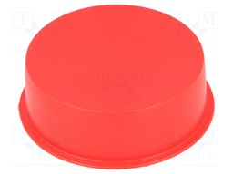 Plugs; Body: red; Out.diam: 61.5mm; H: 20mm; Mat: LDPE; Shape: round