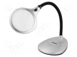 Desktop magnifier with backlight; Mag: x2/x5; 105mm; Mat: plastic