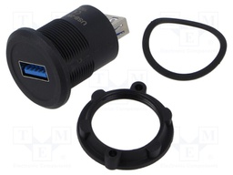 Adapter; USB A socket,both sides; USB 3.0; Thread: M22; 1÷10mm