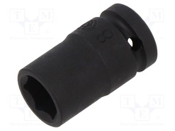 Wrench; 6-angles,hex socket,socket spanner; 1/4"; short,impact