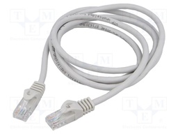Patch cord; U/UTP; 6; stranded; CCA; PVC; grey; 1.5m; 26AWG