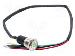 Switch: vandal resistant; SPDT; 3A/250VAC; IP67; ON-(ON); 3V; Ø19mm