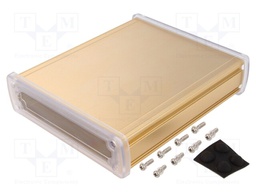 Enclosure: multipurpose; X: 146.6mm; Y: 169mm; Z: 41.6mm; golden