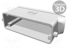 Enclosure: for HDC connectors; Han B; size 24B; for cable; angled