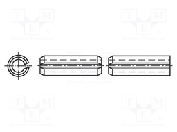 Springy stud; stainless steel; BN: 337; Ø: 3mm; L: 14mm; DIN: 1481