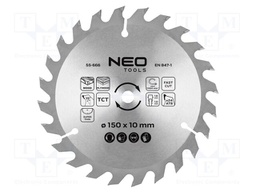 Circular saw; Ø: 150mm; Teeth: 24; cemented carbide; Øhole: 10mm