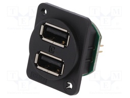 Socket; USB A; for panel mounting,plain screw hole,screw
