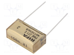 Capacitor: paper; X1; 150nF; 300VAC; 25.4mm; ±10%; THT; 630VDC