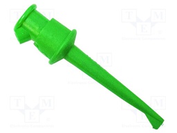 Clip-on probe; hook type; 5A; green; Contacts: beryllium copper