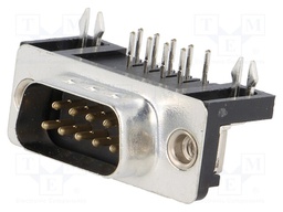 D-Sub; PIN: 9; socket; male; 7,2mm standard; Locking: screws; THT