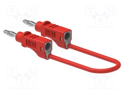 Test lead; 60VDC; 30VAC; 36A; banana plug 4mm,both sides; red