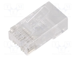 Plug; RJ45; PIN: 8; Cat: 5e; pass through; Layout: 8p8c; for cable