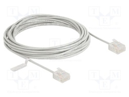 Patch cord; U/UTP; Cat: 6; RJ45 plug,both sides; 5m; PVC; grey