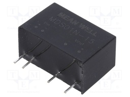 Converter: DC/DC; 1W; Uin: 21.6÷26.4V; 15VDC; Iout: 67mA; SIP7; 4.2g