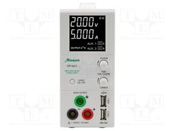 Power supply: laboratory; Channels: 3; 1÷20VDC; 0.25÷5A; 5VDC; 1.8A