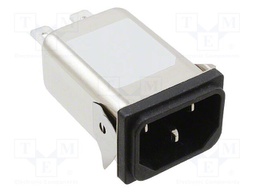 Connector: AC supply; socket; male; 6A; 250VAC; C14 (E),EMC/EMI