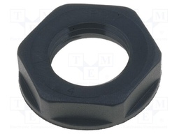 Nut; PG7; polyamide; UL94V-2; 19mm; black; -20÷100°C; Thread: PG