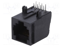 Socket; RJ45; PIN: 8; Cat: 5; Layout: 8p8c; THT; angled
