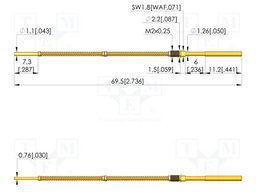 Test needle; Spring compression: 5mm; 5.5mm; 5A; steel; Ø: 1.5mm