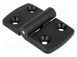 Hinge; Width: 77mm; polyamide; black; H: 48mm
