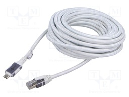 Cable; USB 3.1; RJ45 plug,USB C plug; nickel plated; 7.5m; white