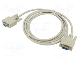 Cable; D-Sub 9pin socket,both sides; Len: 1.8m; beige; null-modem