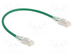Patch cord; U/FTP; Cat: 6a; RJ45 plug,both sides; 0.3m; LSZH; green