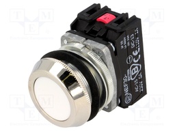 Switch: push-button; Stabl.pos: 1; NC + NO; 30mm; white; IP56; Pos: 2