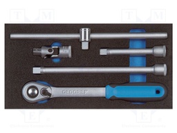 Wrench-set; rattle,socket spanner; 1/2"; 5pcs.