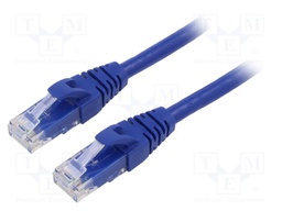 Patch cord; U/UTP; 6; stranded; Cu; PVC; blue; 2m; 26AWG