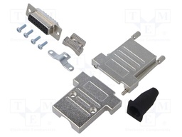 D-Sub; PIN: 15; plug; female; angled 45°; soldering; for cable