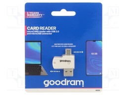 Card reader: memory; USB A,USB B micro; USB 2.0