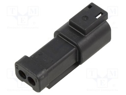 Connector: wire-wire; DT; plug; male; PIN: 2; IP68; Locking: latch