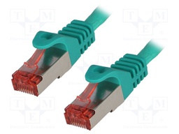 Patch cord; S/FTP; 6; stranded; Cu; LSZH; green; 1.5m; 27AWG
