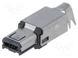 Plug; USB mini Hirose; soldering; PIN: 4; nickel plated; 500mA