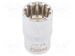 Socket; socket spanner,spline (12-angles); 17mm; 1/2"