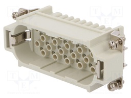 Connector: HDC; contact insert; male; S-D; PIN: 25; size 16B; 10A
