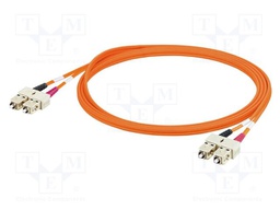 Fiber patch cord; OM2; SC/UPC,both sides; 3m; 50/125um; PVC; beige