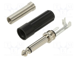 Connector: Jack 6,3mm; plug; male; straight; Body: black; ways: 2